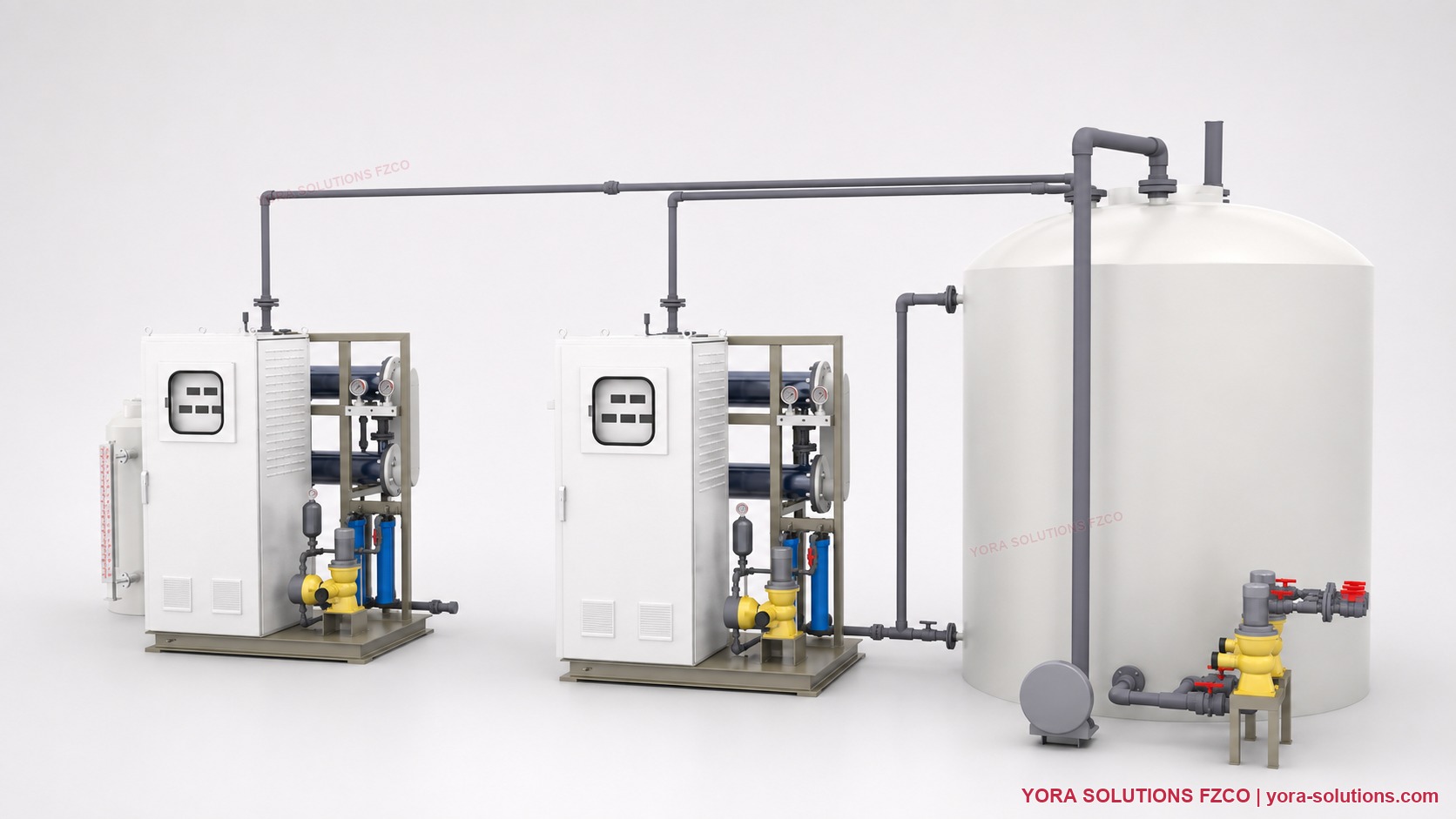 On-site sodium hypochlorite generation system presented by YORA Solutions FZCO.