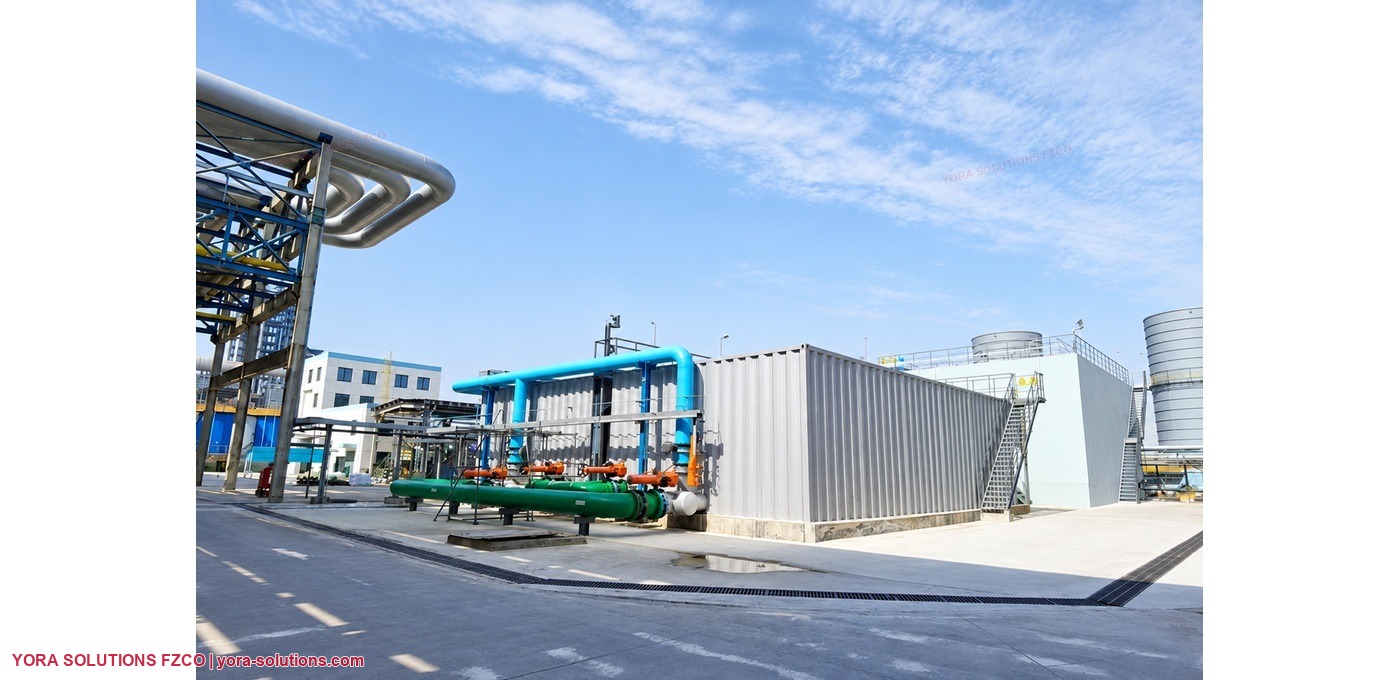 Containerized treatment system installed at an industrial site presented by YORA Solutions FZCO.